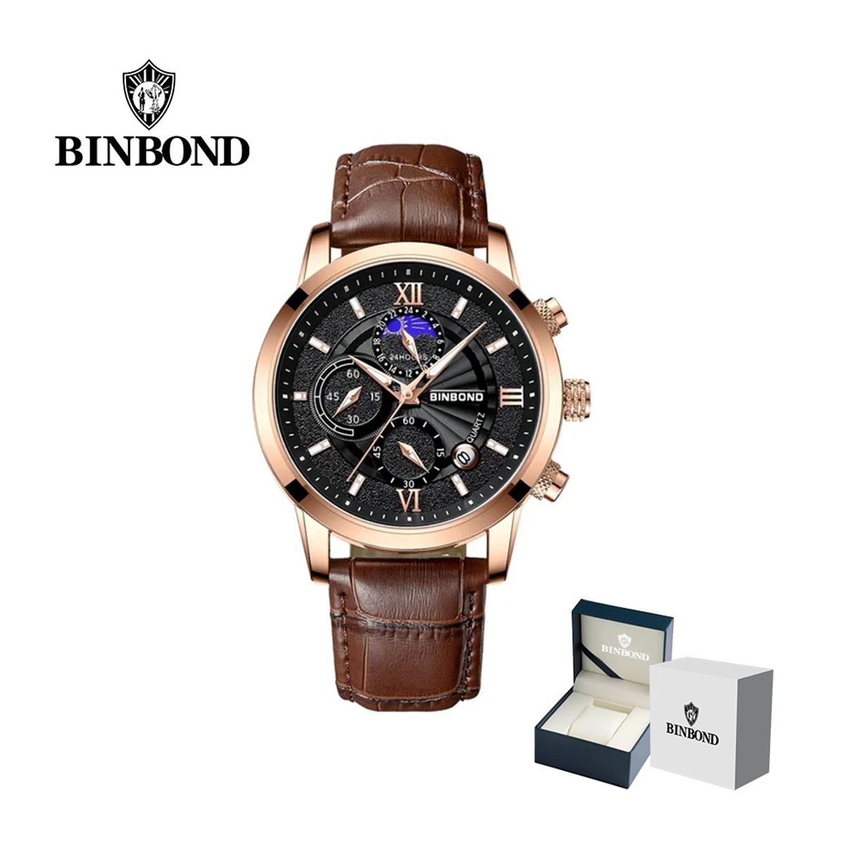 GENERICO - Reloj BINBOND para Hombre - Elegante - Cuero