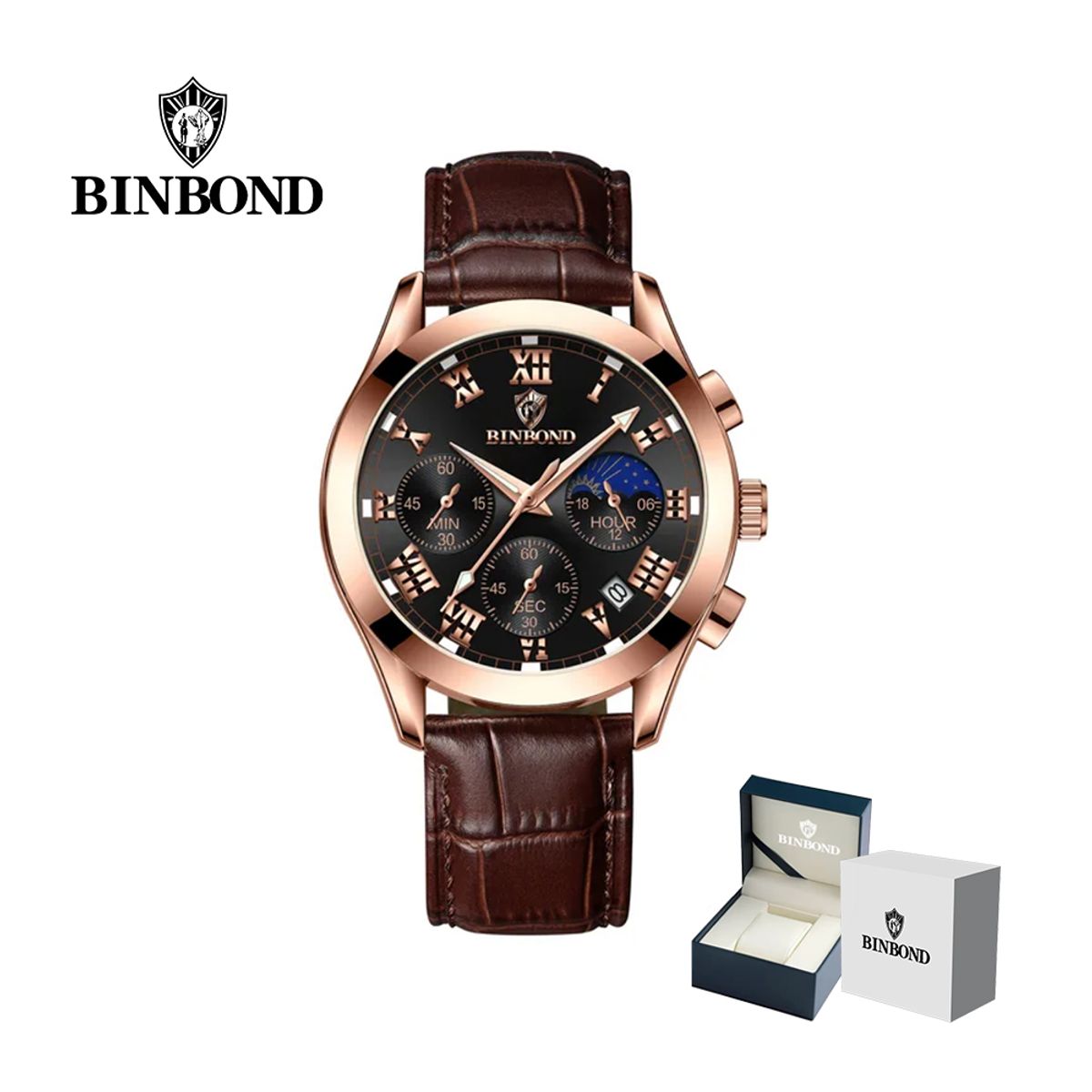 GENERICO - Reloj BINBOND para Hombre - Elegante - Cuero