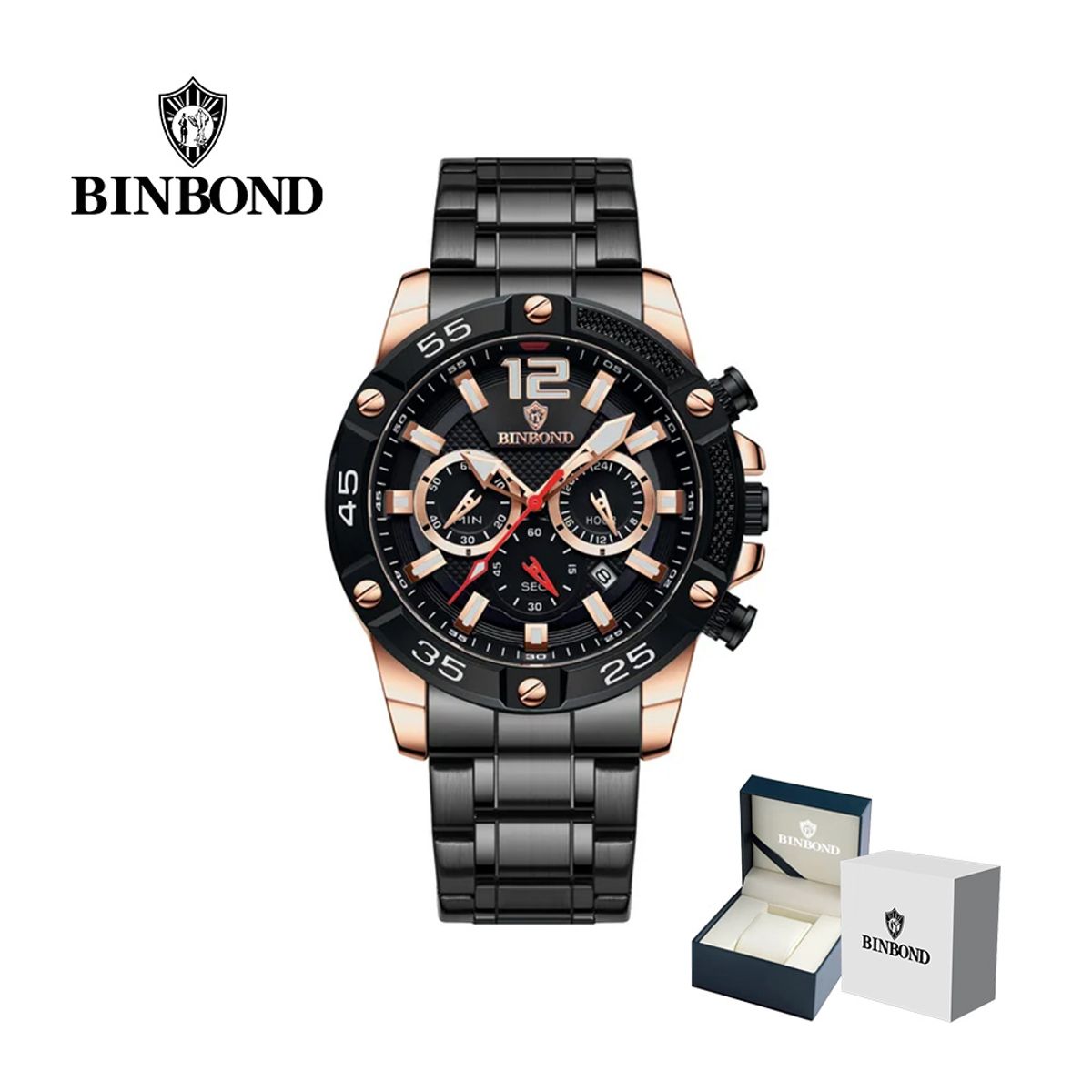 GENERICO - Reloj BINBOND para Hombre - Elegante - Acero
