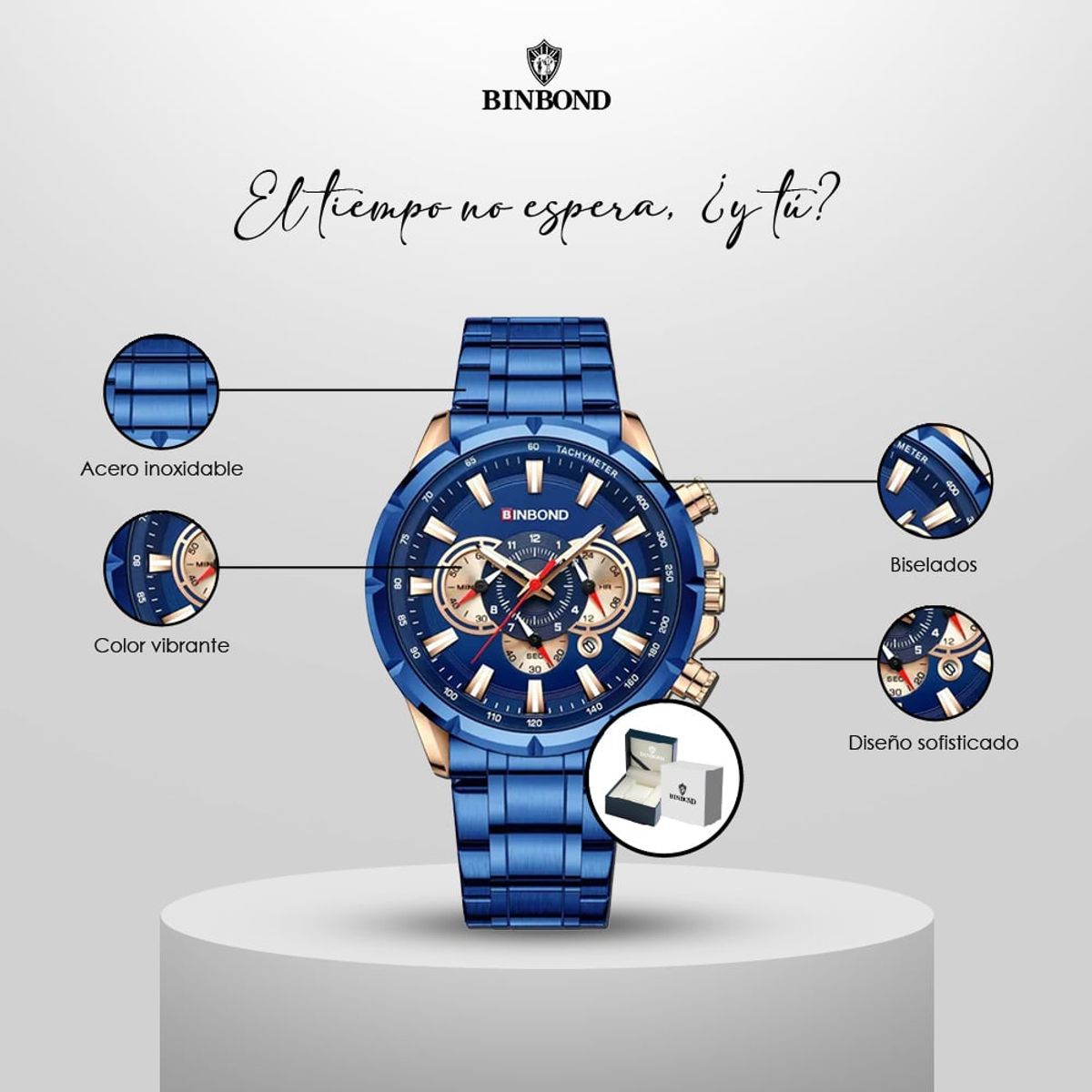 GENERICO - Reloj BINBOND para Hombre - Elegante - Acero