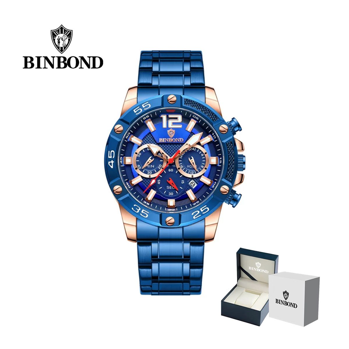 GENERICO - Reloj BINBOND para Hombre - Elegante - Acero
