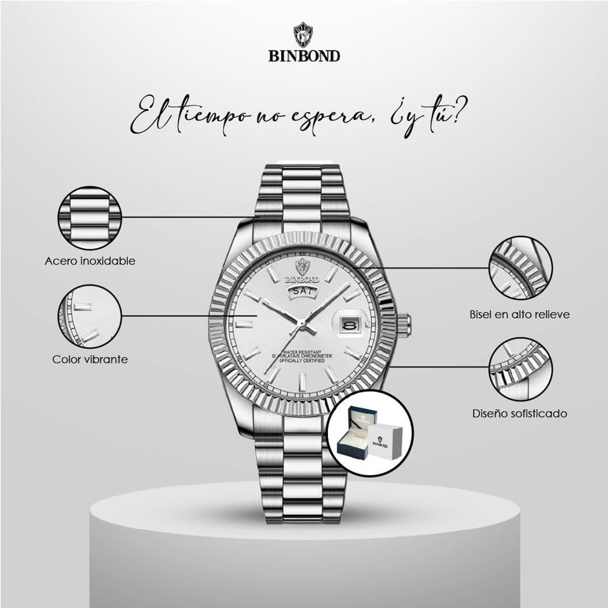 GENERICO - Reloj BINBOND para Hombre - Elegante - Acero