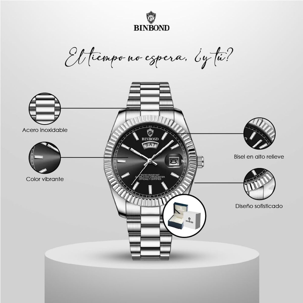 GENERICO - Reloj BINBOND para Hombre - Elegante - Acero