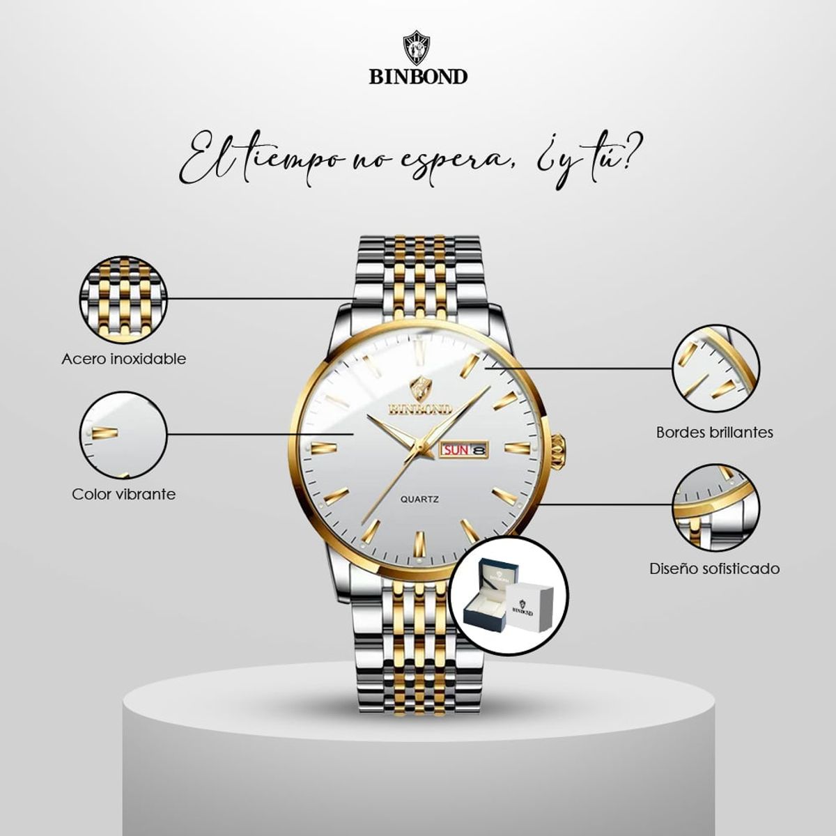 GENERICO - Reloj BINBOND para Hombre - Elegante - Acero