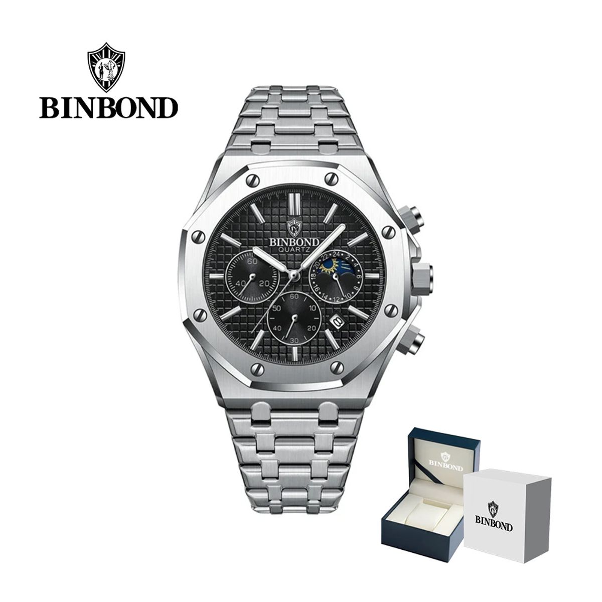 GENERICO - Reloj BINBOND para Hombre - Elegante - Acero