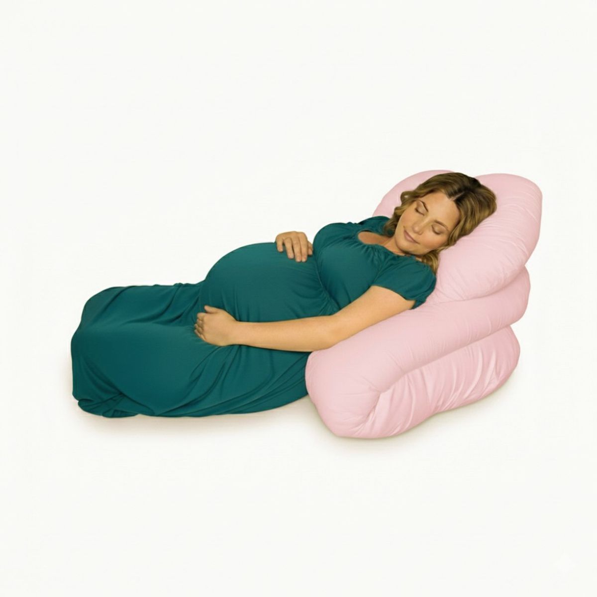 GENERICO - Almohadón Antes y Después Embarazada Lumbar Rosa 360°