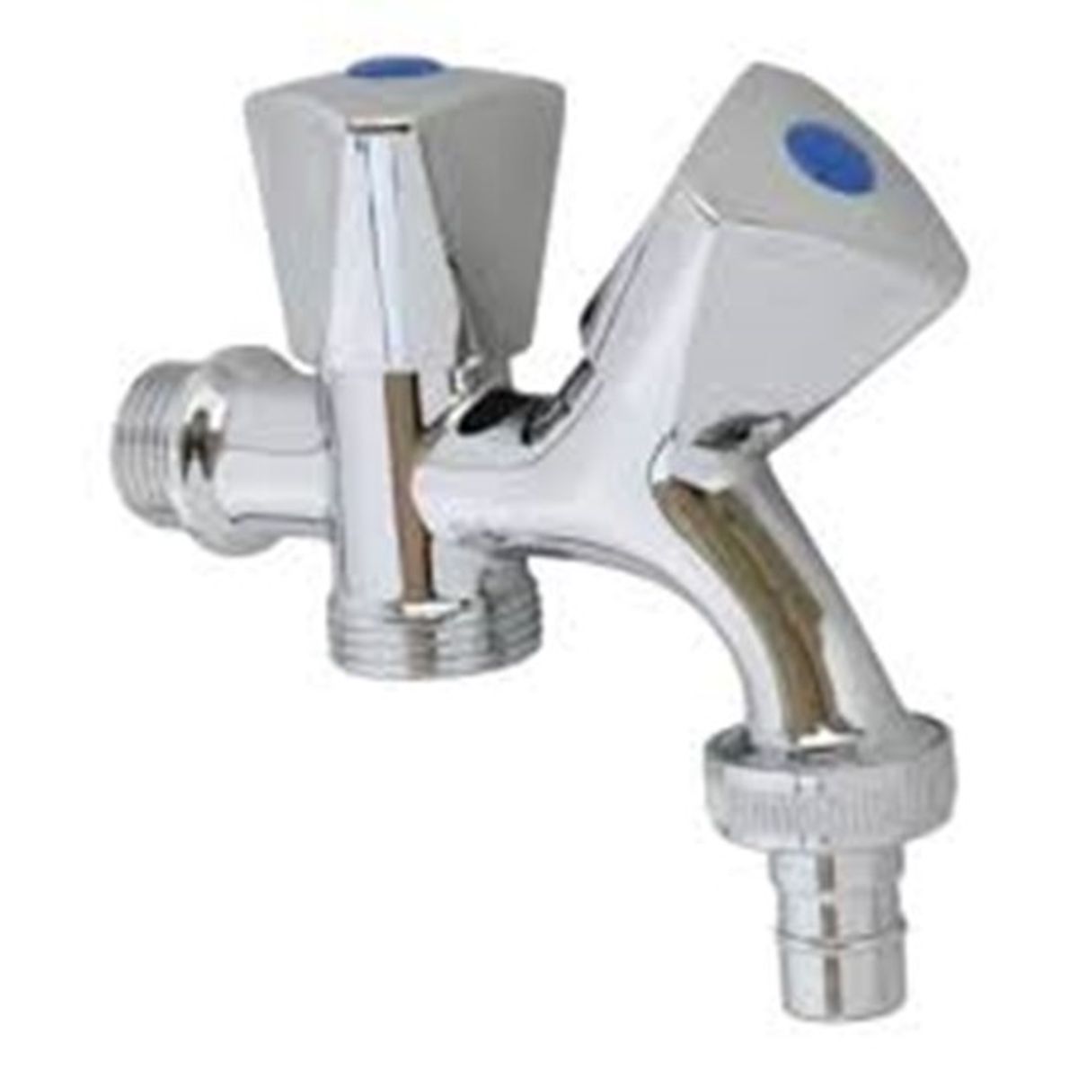 GENERICO - CAÑO DOBLE PARA JARDIN Y LAVANDERIA CROMADO DOBLE