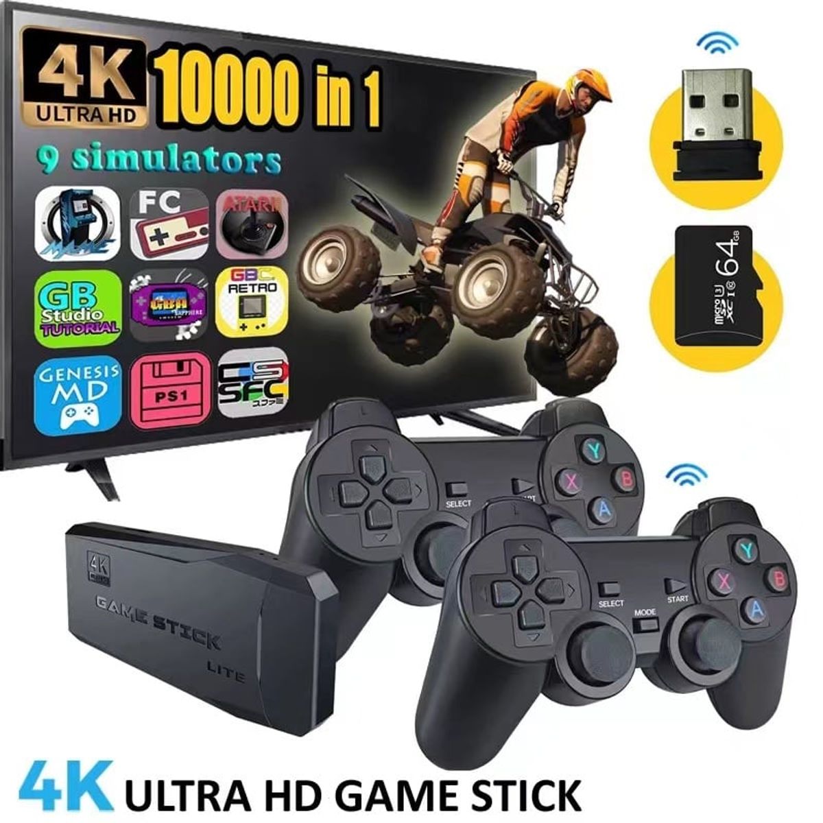 CORRERREY - Consola de videojuegos M8 24G 4K HD 20000+ juegos clásicos 64Gb
