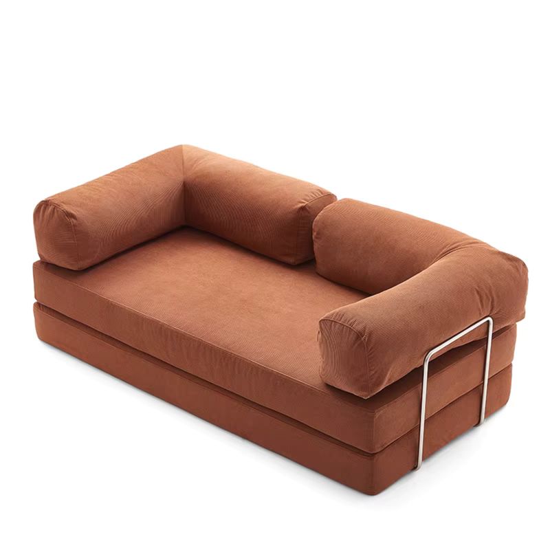 GENERICO - Sofá Cama 3 Cuerpos Moderno Sun en Tela - Naranja
