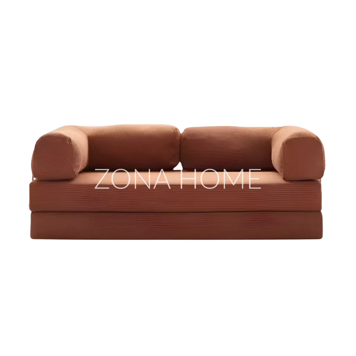 GENERICO - Sofá Cama 3 Cuerpos Moderno Sun en Tela - Naranja