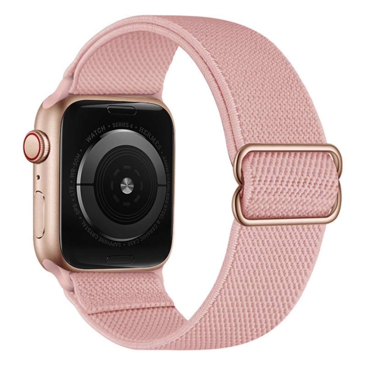 GENERICO - CORREA NYLON + BUMPER PARA APPLE WATCH BRILLOS ROSADO 45 MM