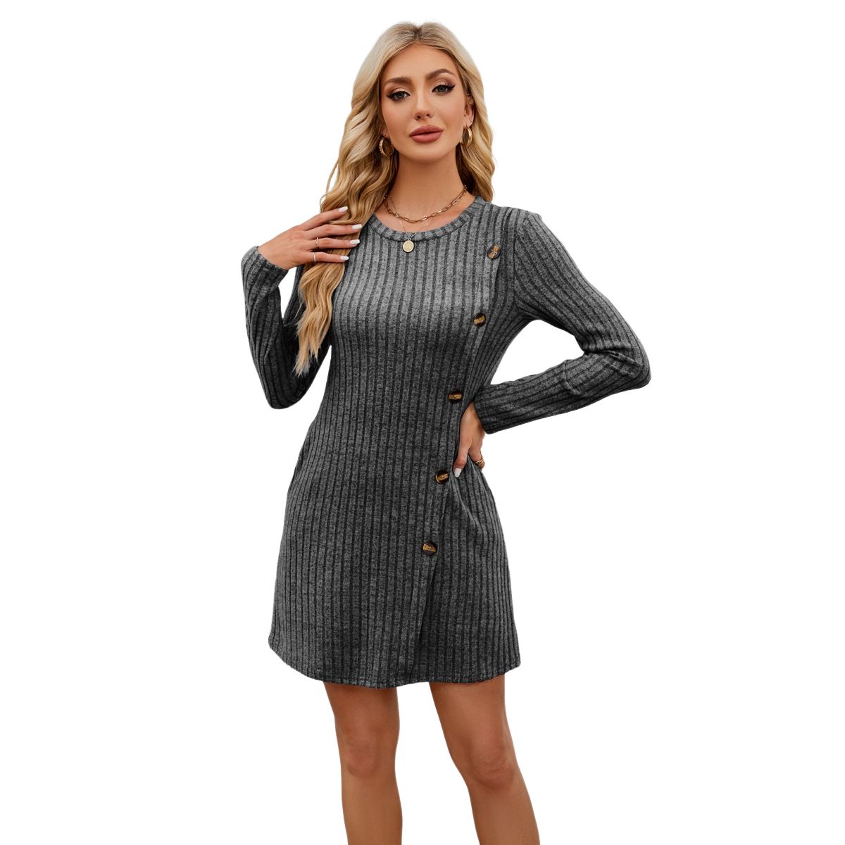 BLWOENS - Vestidos casuales de para mujeres - Gris