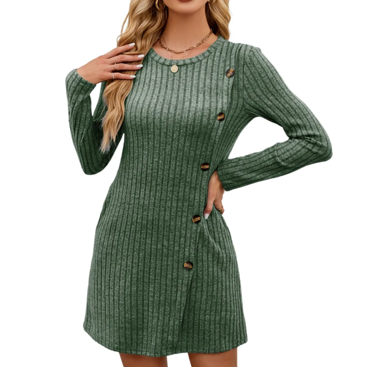 BLWOENS - Vestidos casuales de para mujeres - Verde