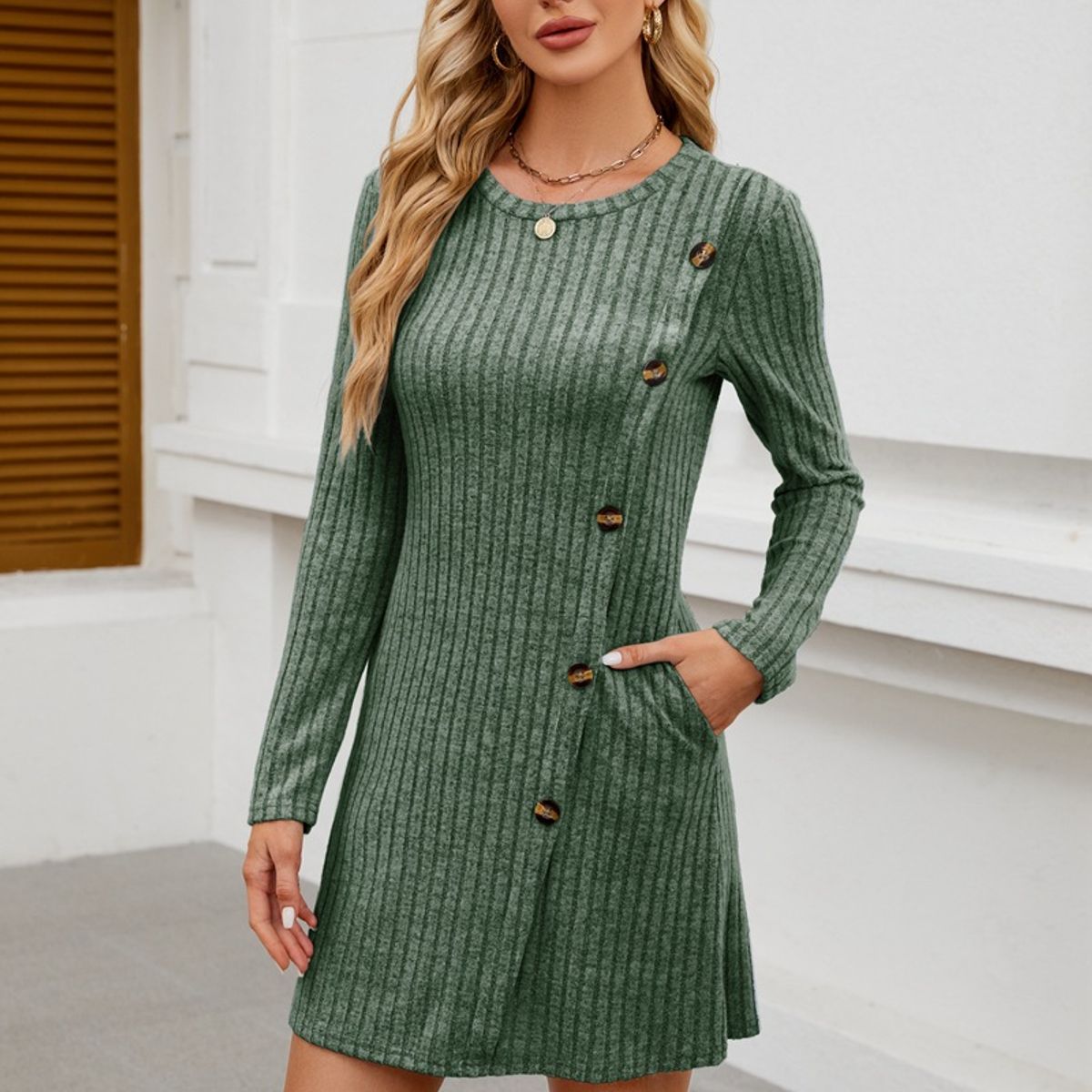 BLWOENS - Vestidos casuales de para mujeres - Verde