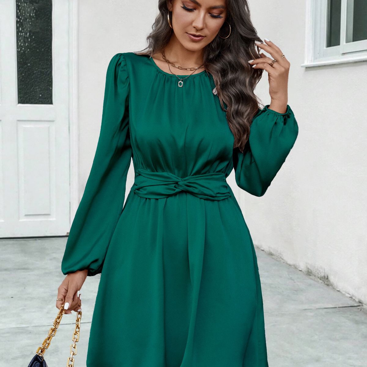 BLWOENS - Vestidos casuales de para mujeres - Verde