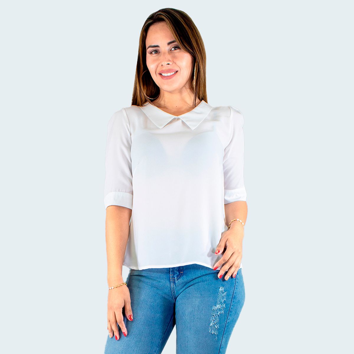 ZOHAR - Blusa de Mujer Manga 3/4  -Iris -