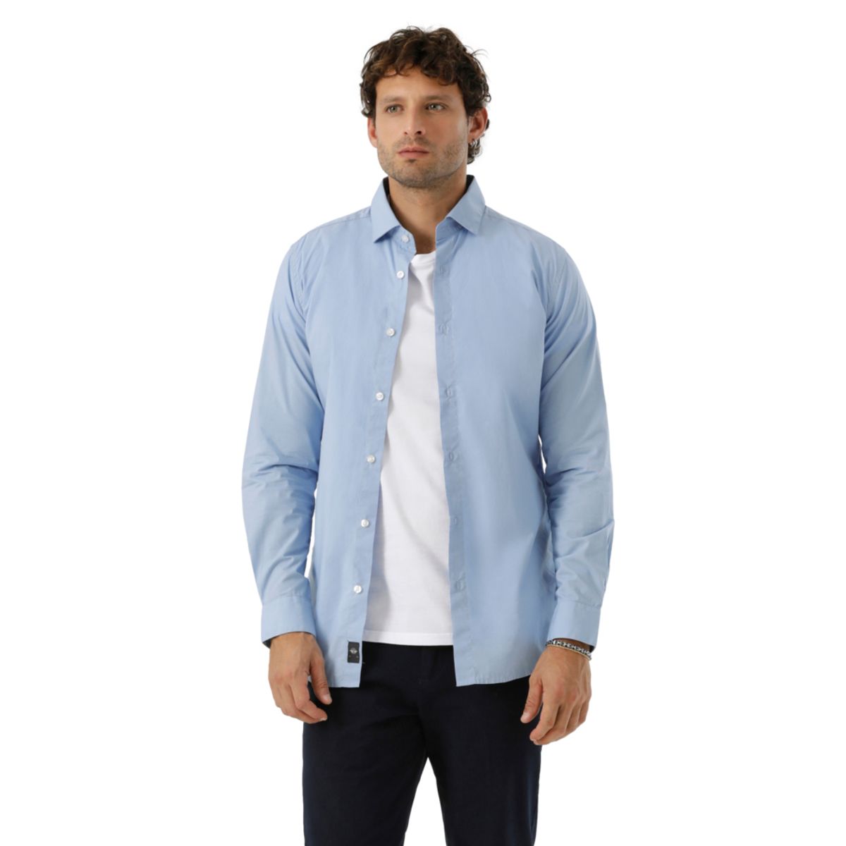 DOCKERS - Camisa Hombre Crafted Slim Fit Blues Dockers