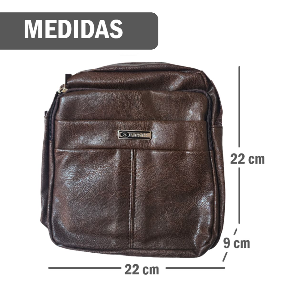 GENERICO - Mochila Pechera Morral de cuero sintético hombre - Bolsillo horizontal