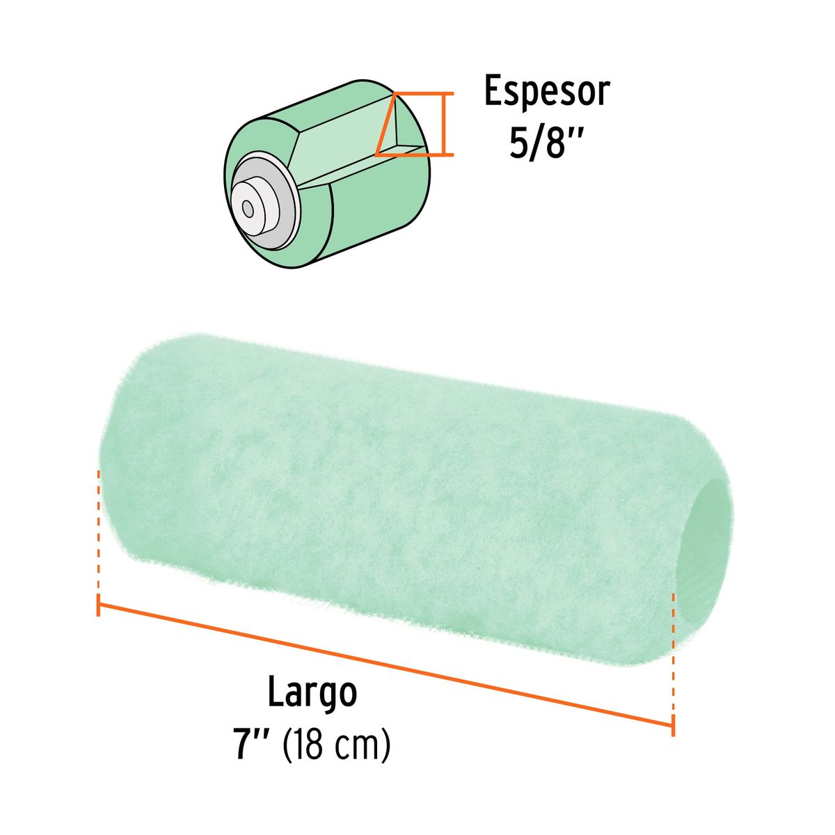 TRUPER - Bolsa c1 felpa para mini rodillo poliéster 4x34 Truper