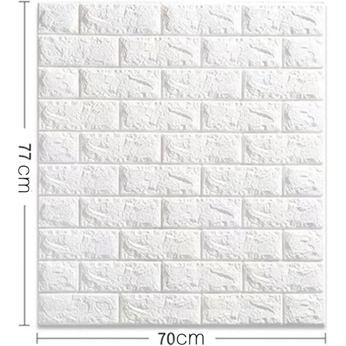 GENERICO - PAPEL TAPIZ BLANCO 3D ADHESIVO SET X 10 UNIDADES