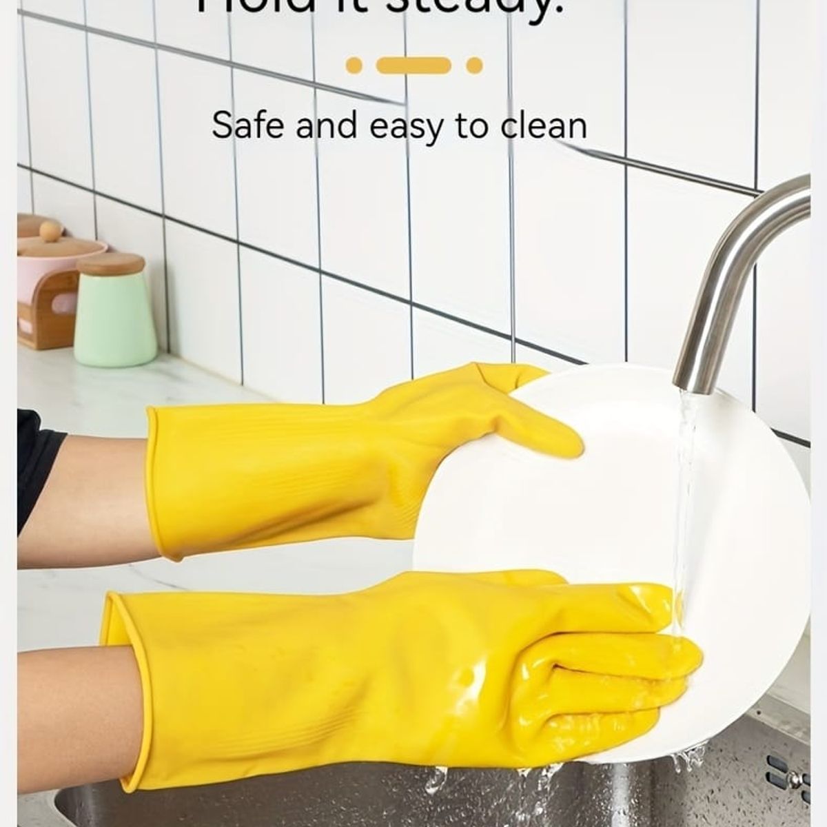 GENERICO - Guantes Lavar Platos Baños Silicona Multiusos X10 PARES