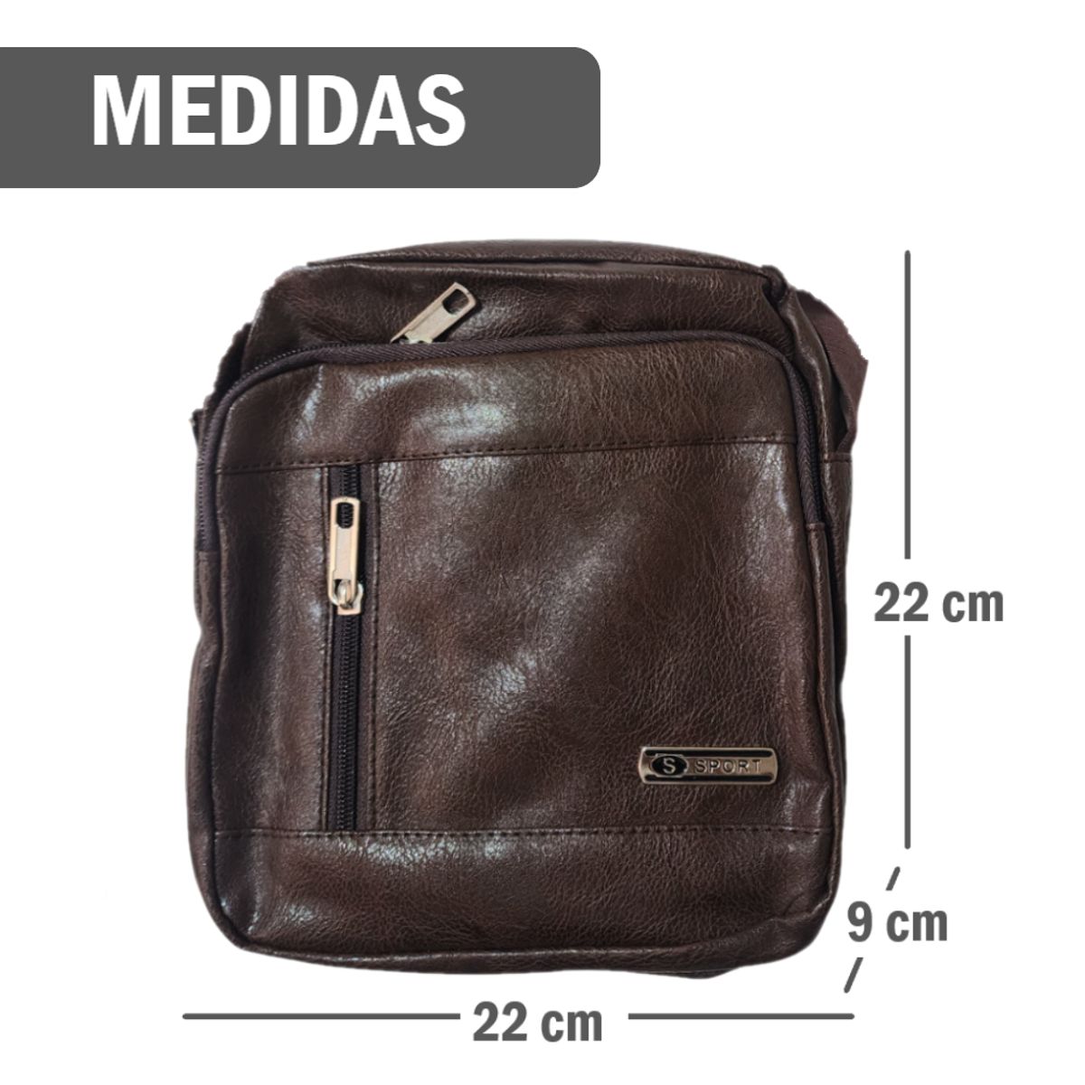 GENERICO - Morral Bandolera Hombre casual con 5 compartimentos