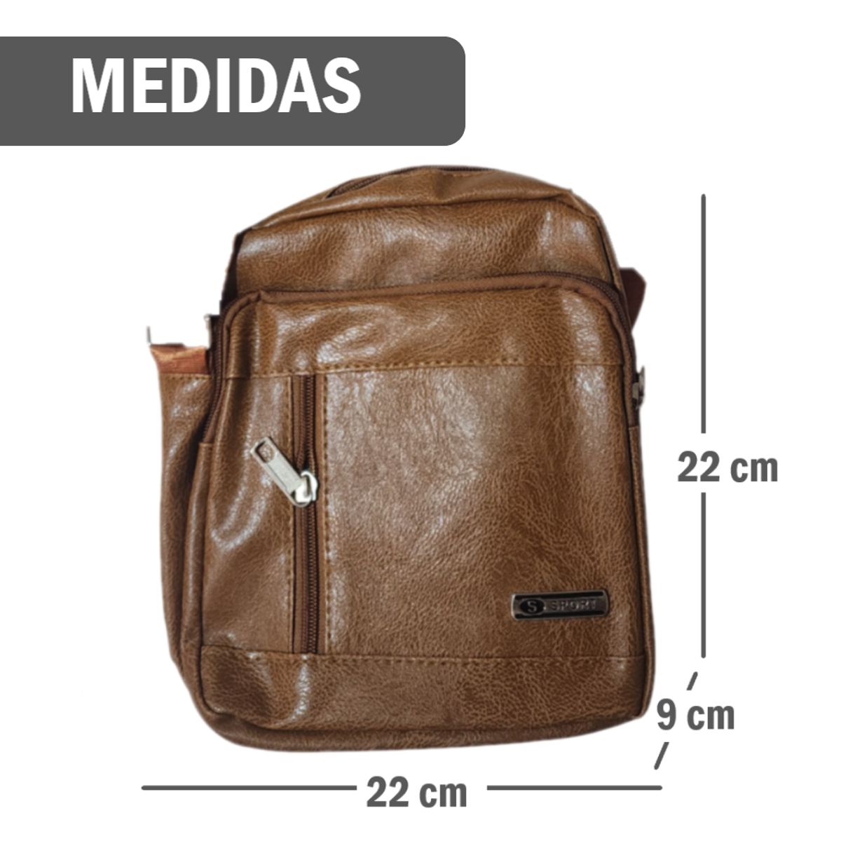 GENERICO - Morral Bandolera Hombre casual con 5 compartimentos