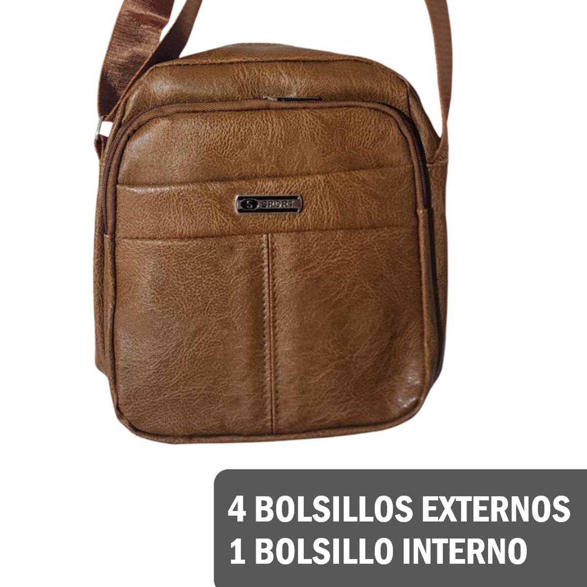 GENERICO - Morral Bandolera Hombre casual con 5 compartimentos