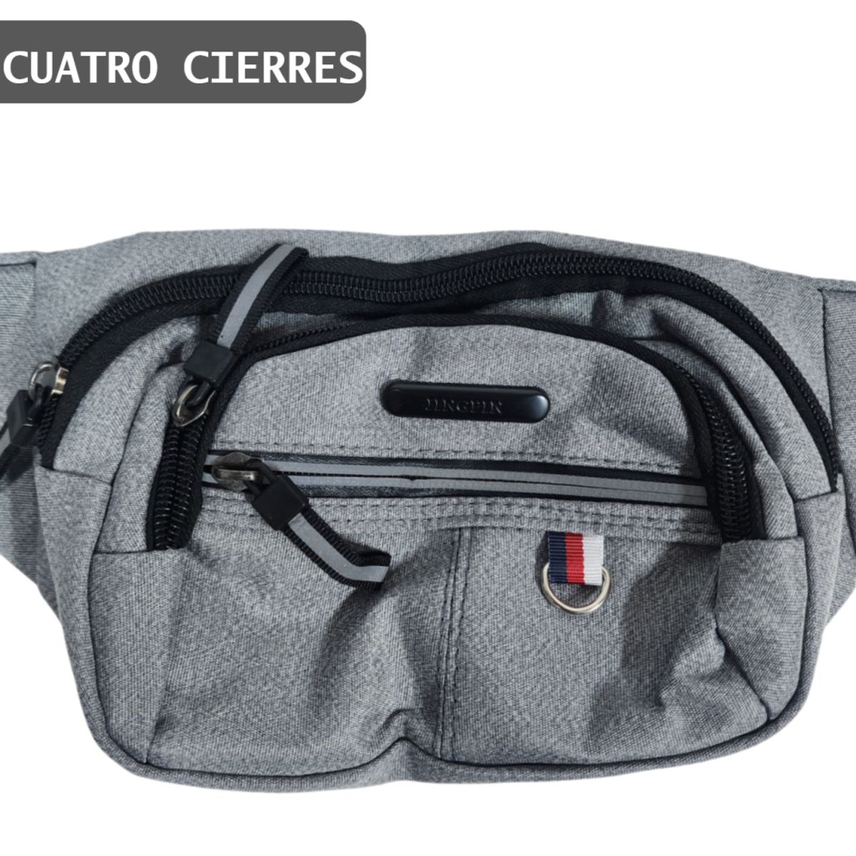 GENERICO - Canguro deportivo con 4 compartimentos con cierre