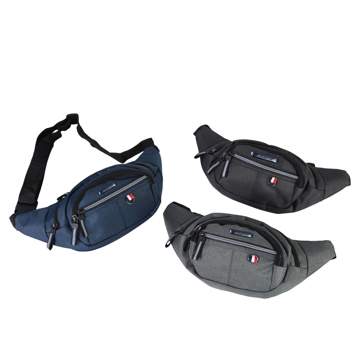 GENERICO - Canguro deportivo con 4 compartimentos con cierre