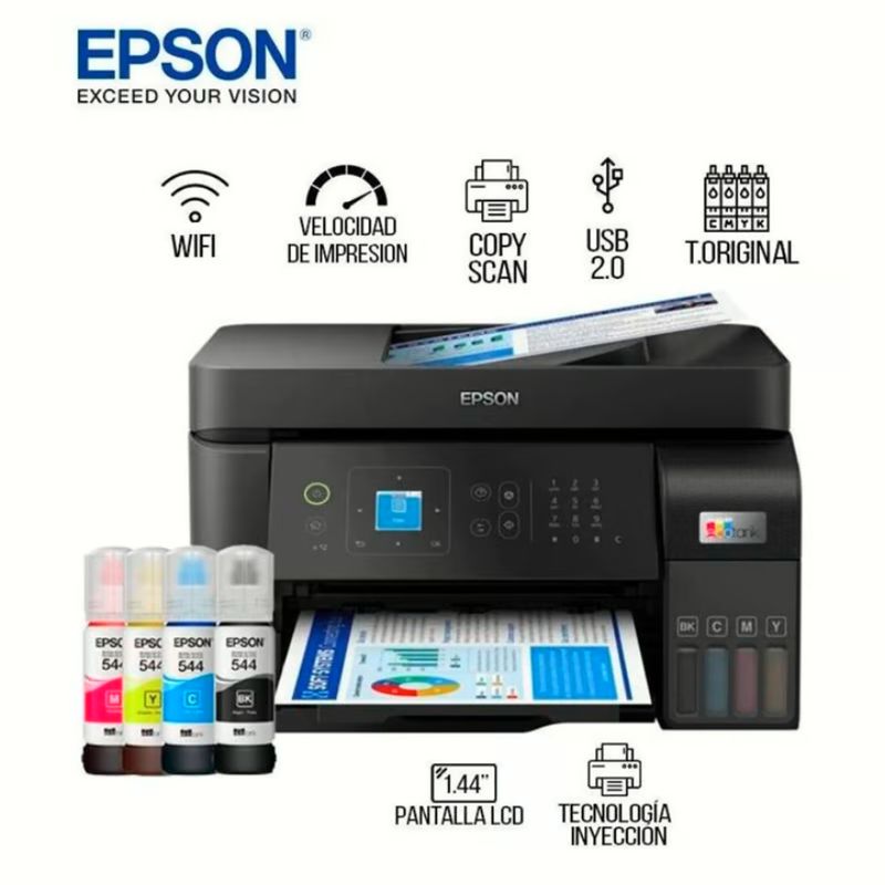 EPSON - Impresora Multifuncional EPSON Ecotank L5590 Fax USB LAN Wifi