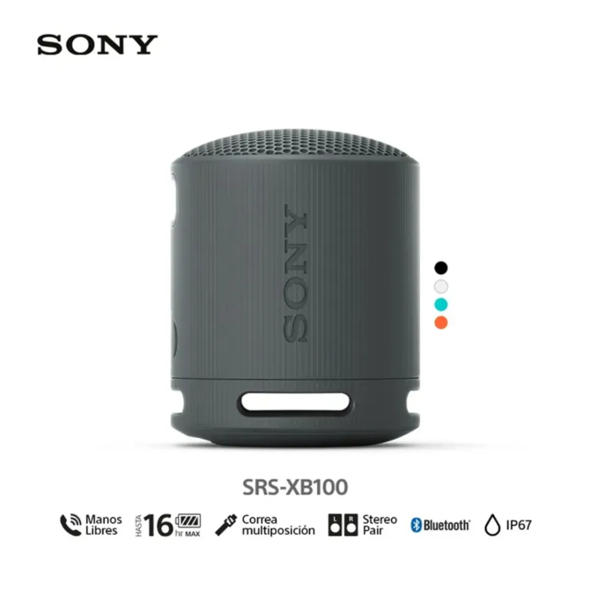 SONY - Parlante Inalámbrico Sony Bluetooth SRS-XB100 Negro