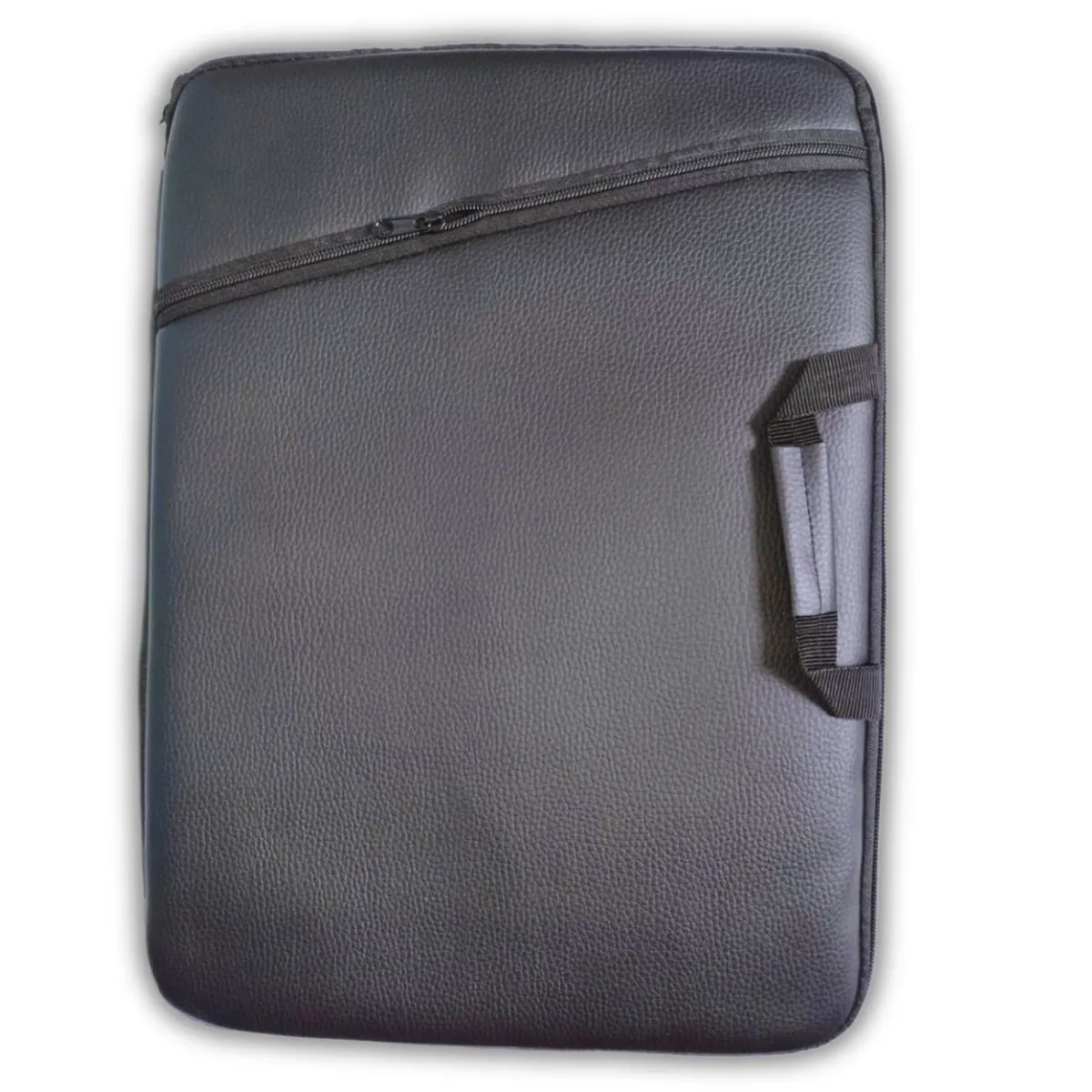 GENERICO - Funda para laptop 15" 17"  con asa cuero negro