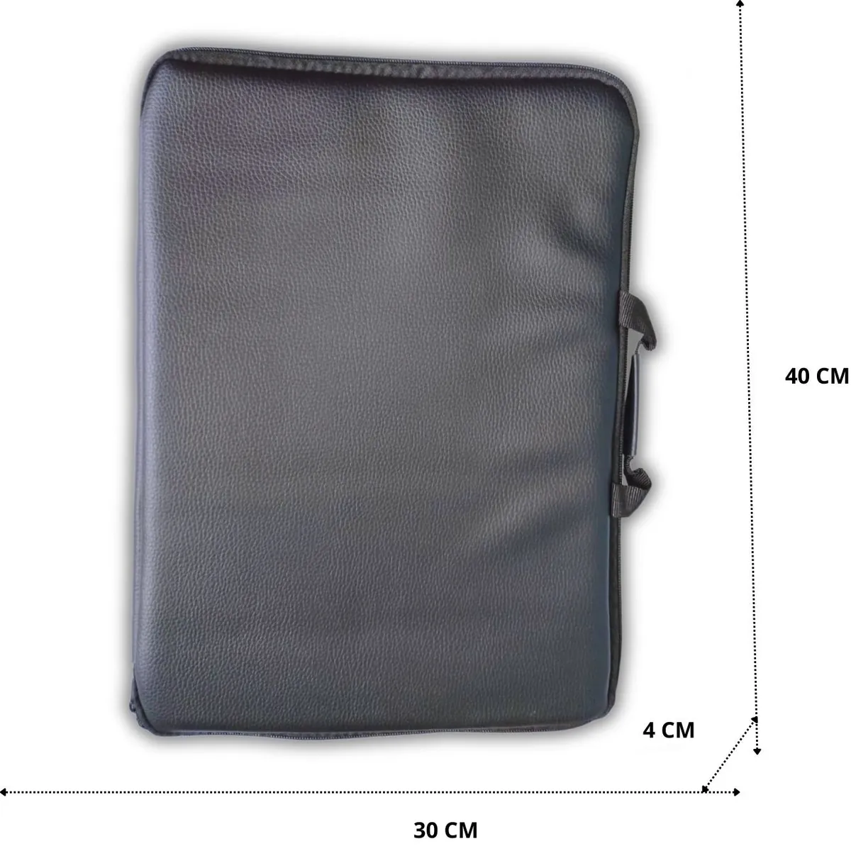 GENERICO - Funda para laptop 15" 17"  con asa cuero negro