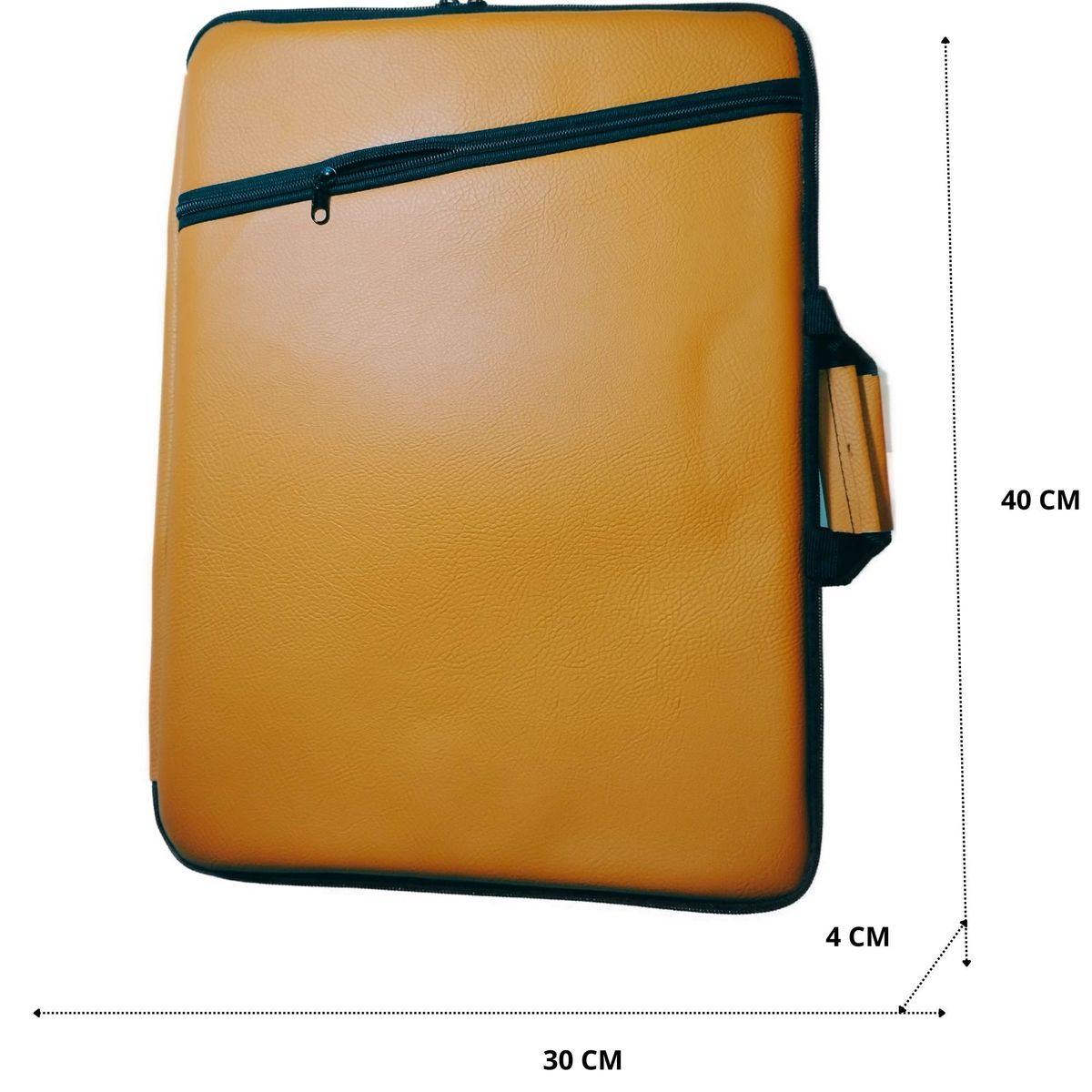 GENERICO - Funda para laptop 15" 17"   con asa de cuero - cafe caoba
