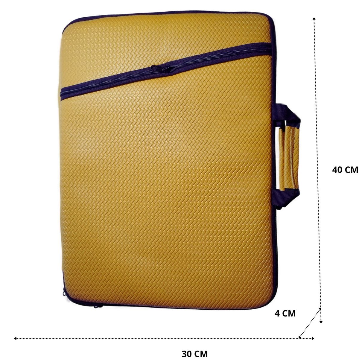 GENERICO - Funda para laptop 15" 17"  cuero con asa - color caqui