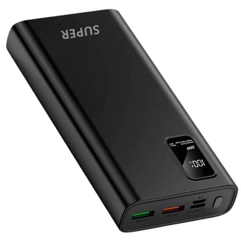 GENERICO - Power Bank 30000mAh Carga Rápida 30W Batería Portátil LEÓN L2 CP-L2