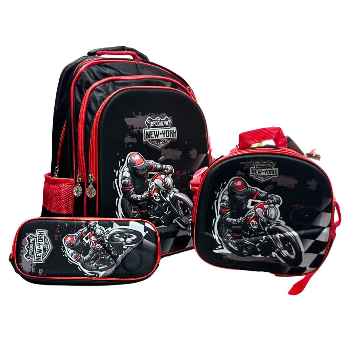 GENERICO - Set De Mochila 3d Lonchera Estuche Con Relieve y luces
