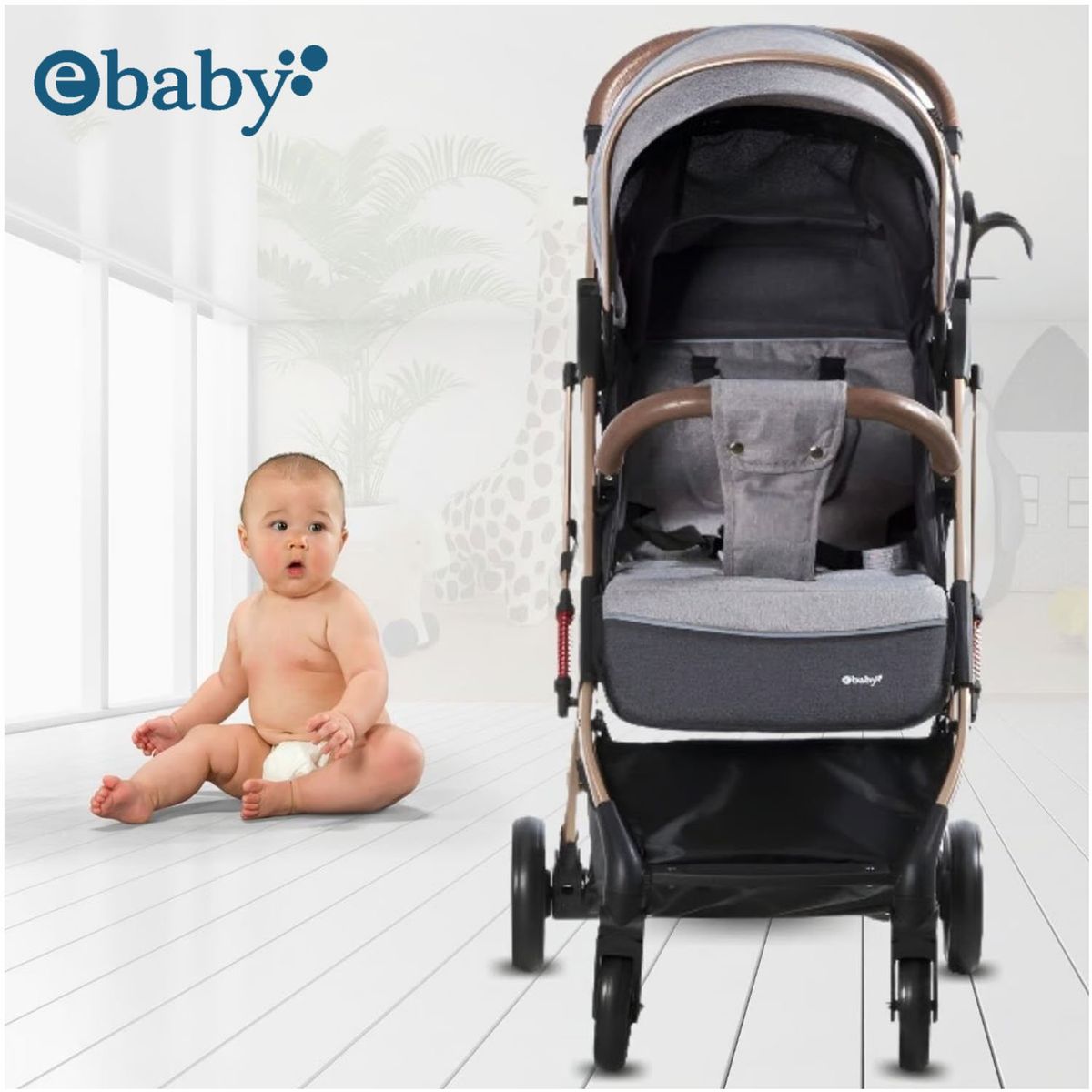 EBABY - Coche De Paseo Maleta «SUNNY GOLD» Gray