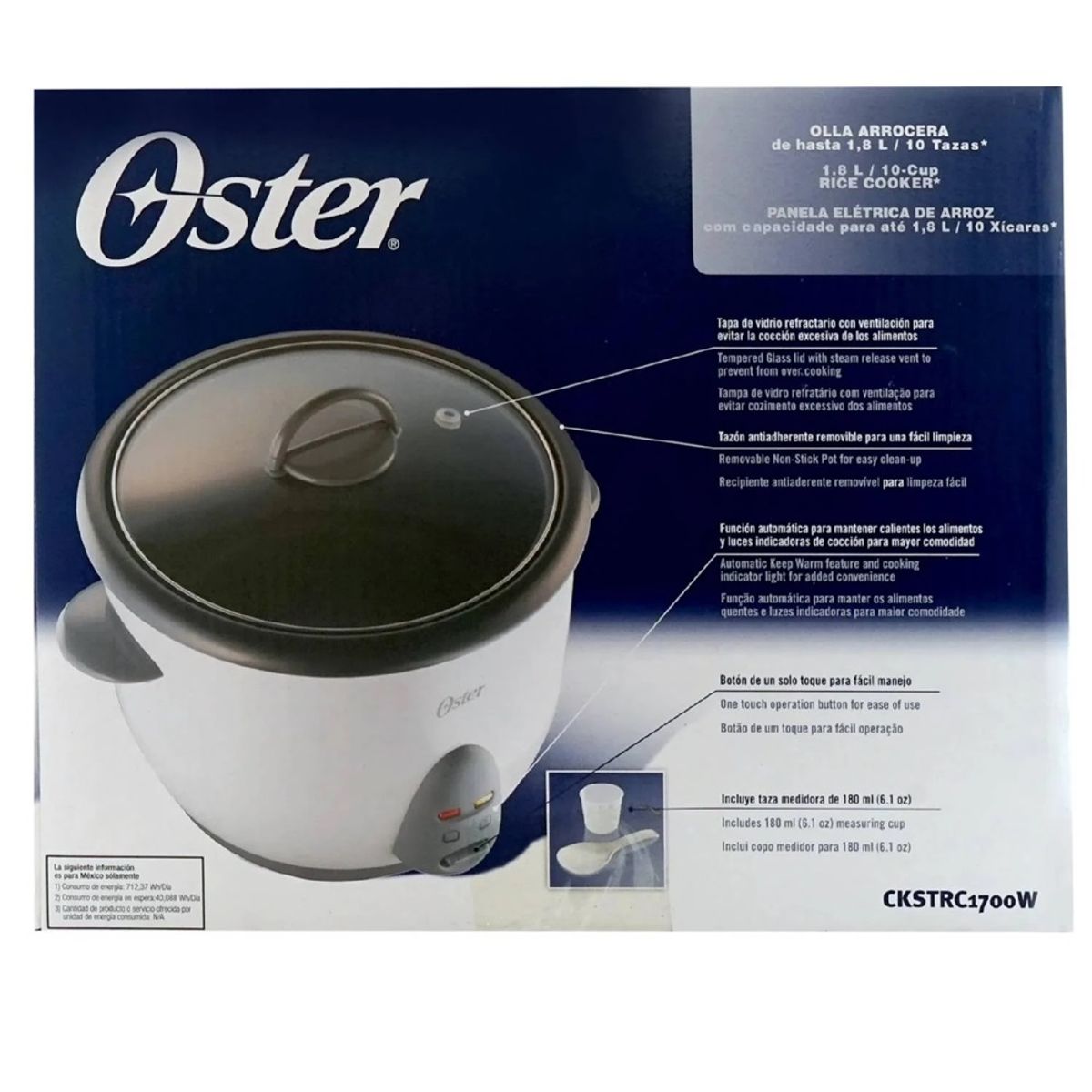 OSTER - Arrocera Oster Blanca 10 tazas CKSTRC1700W