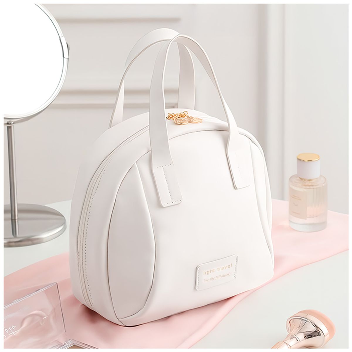 KELLER - Neceser Cartera de mano Elegante para Cosméticos Blanco K67