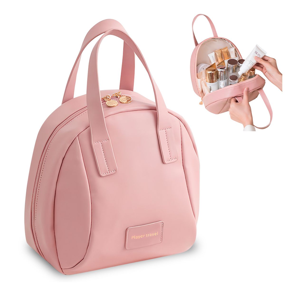 KELLER - Neceser de Viaje Elegante para Cosméticos Rosado K67