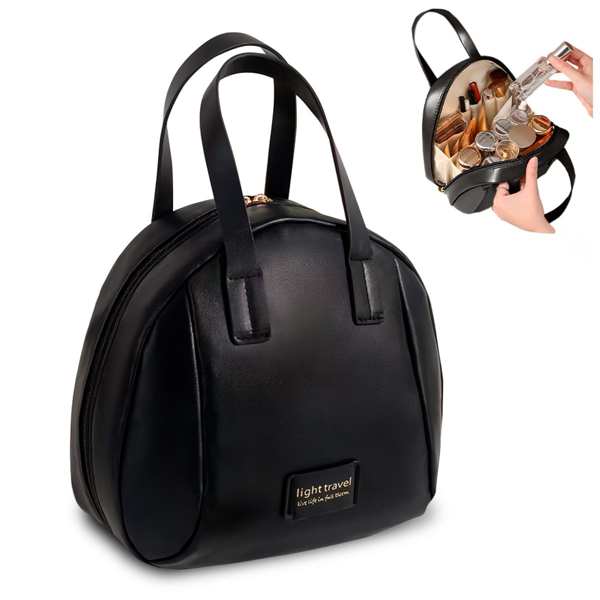 KELLER - Neceser de Viaje Elegante para Cosméticos Negro K67