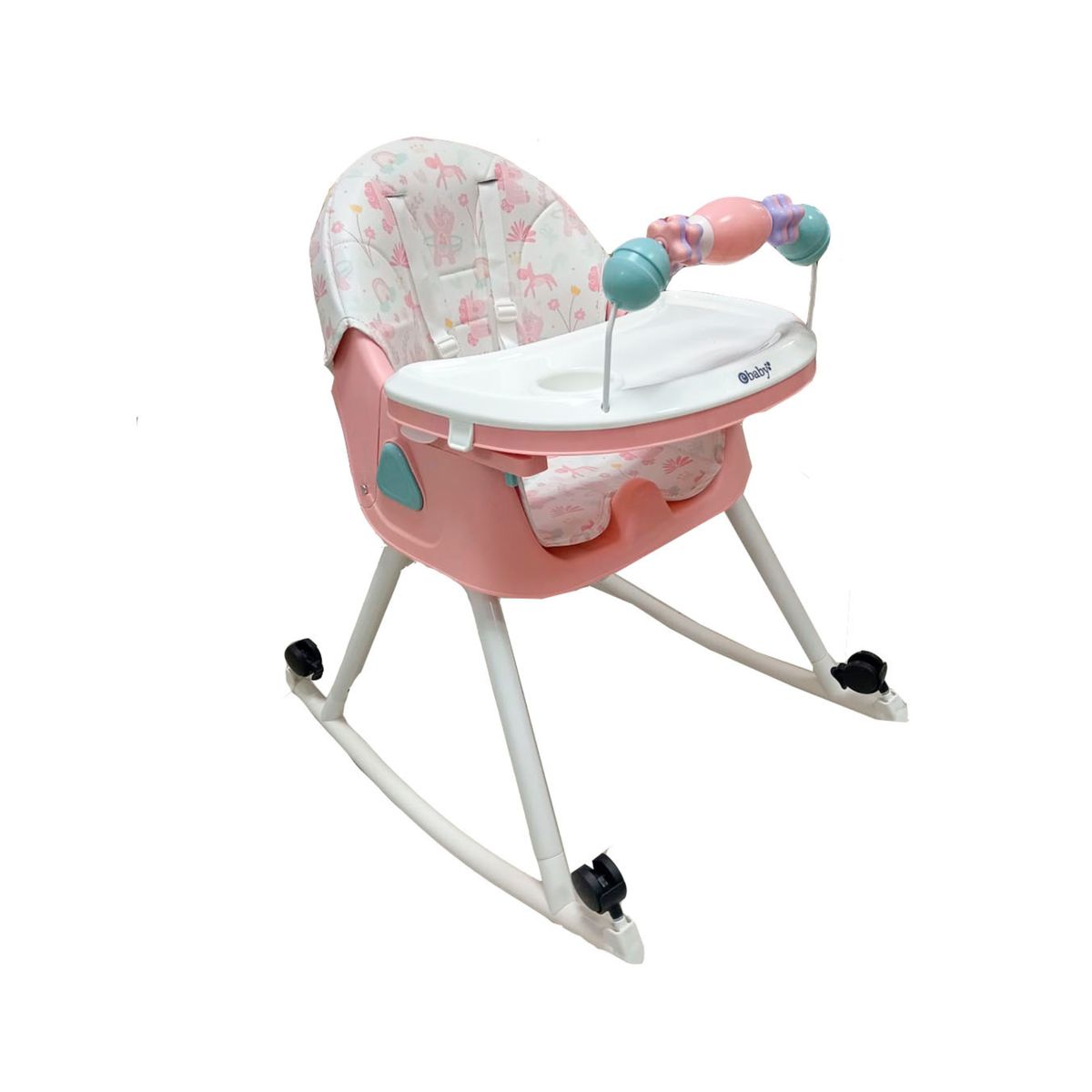 EBABY - Silla de comer con Mecedora y Ruedas DALI Melon