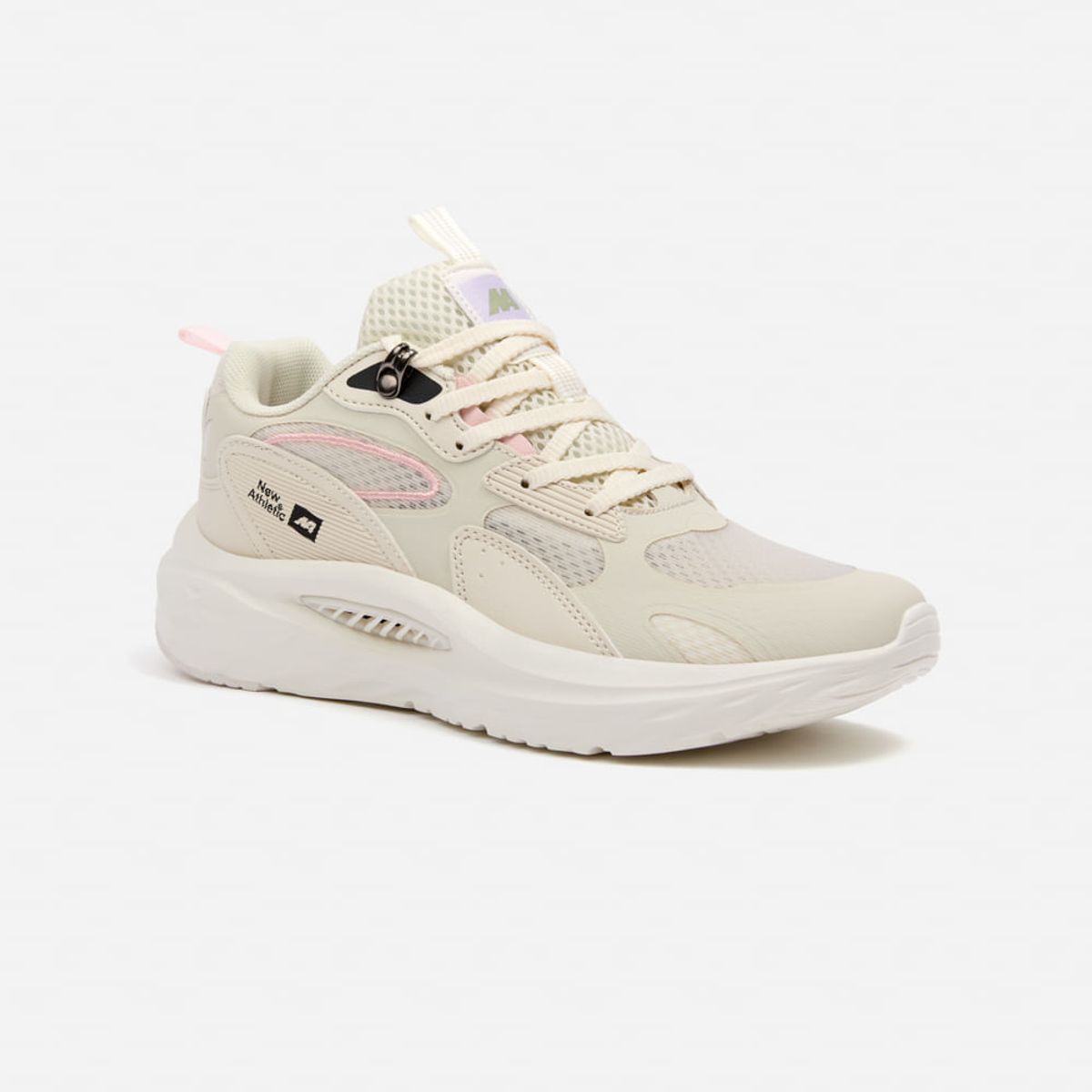 NEW ATHLETIC - Zapatillas New Athletic Lifestyle Chunky172 Beige Con Rosado Mujer