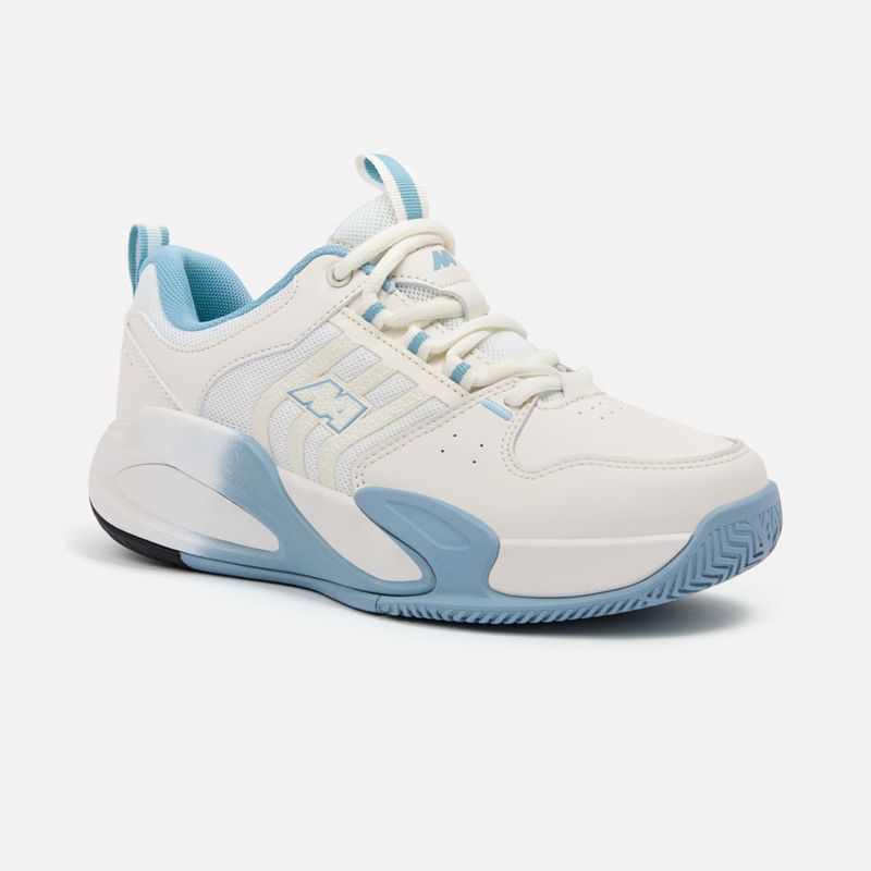 NEW ATHLETIC - Zapatillas New Athletic Tennis Streeth27 Crema Con Celeste Mujer
