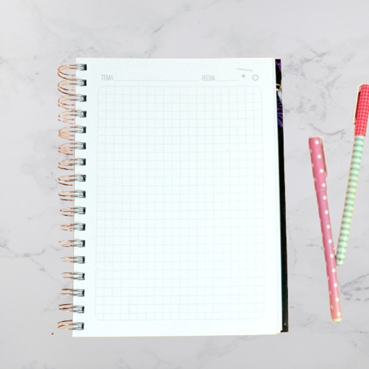 GENERICO - Cuaderno cuadriculado a5 Feliz  Impresión Con todo