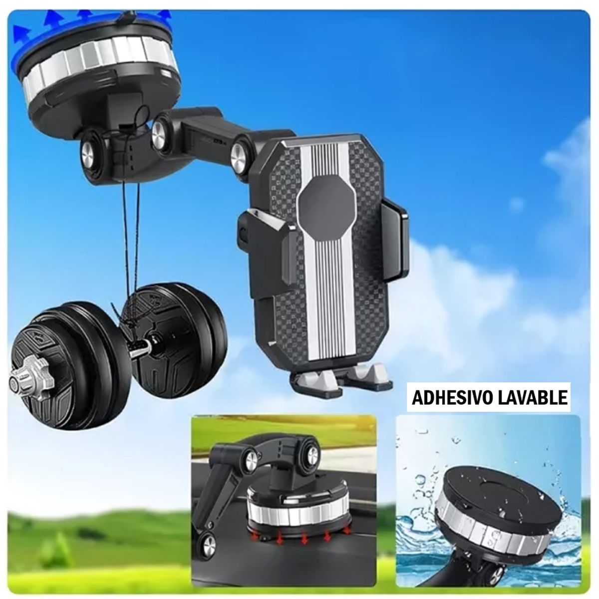 GENERICO - Soporte Holder de Celular para Auto giratorio 360º