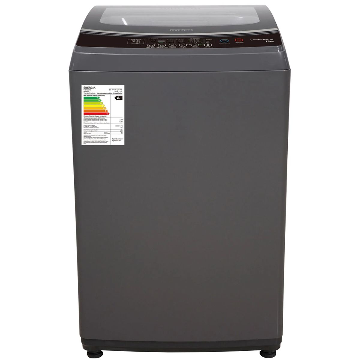 BLACKLINE - Lavadora Blackline 13 Kilos Carga Superior Gris Oscuro SPBL13NTL (Nuevo)