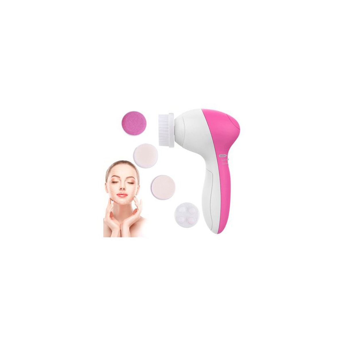 GENERICO - Limpiador facial 5 en 1 cepillo masajeador exfoliante eléctrico